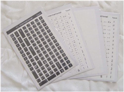 Thailand Touch Keyboard Decals - Premium 108 Key Labels in Black, White, or Clear