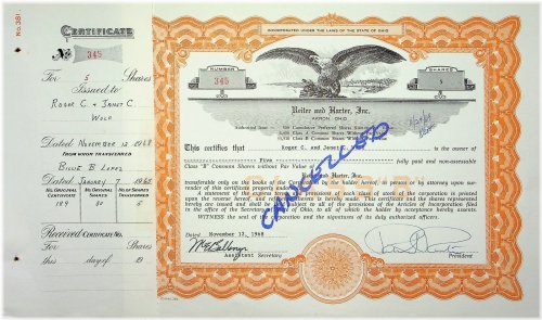 Dairy Heritage Investment Certificate