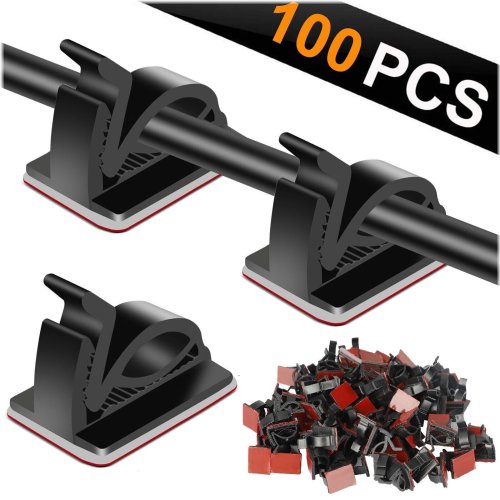 NeatlyTidy Cable Holders: 100 Self-Adhesive Clips for Cord and Wire Organization