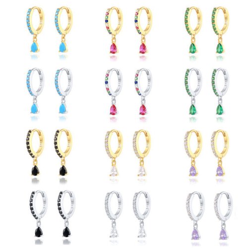 Teardrop Sparkle Hoop Earrings for Girls