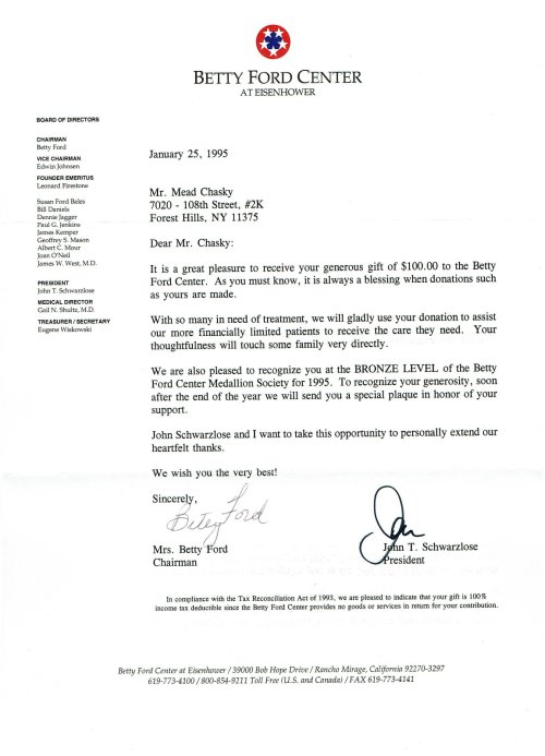 Presidential Legacy: Betty Ford Autographed Letter