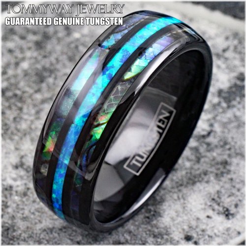 Midnight Ocean Tungsten Ring