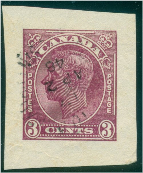 Canadian Heritage Collection: King George VI Cut Square, 3 Cents
