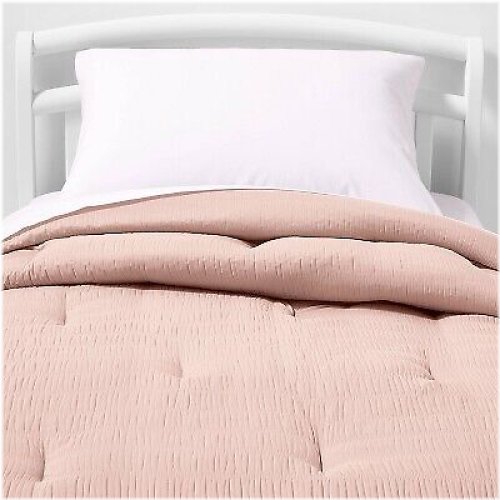 Seersucker Pink Toddler Comforter Set