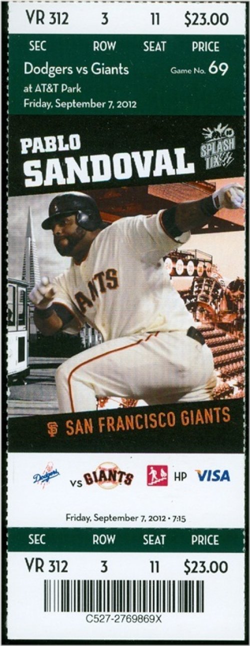 2012 Rivalry Rematch Ticket Stub