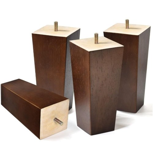 Pyramid Wood Sofa Legs Set - Pack of 4 with Hardware