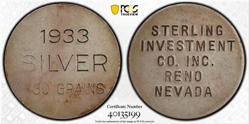 Nevada Sterling Commemorative Coin