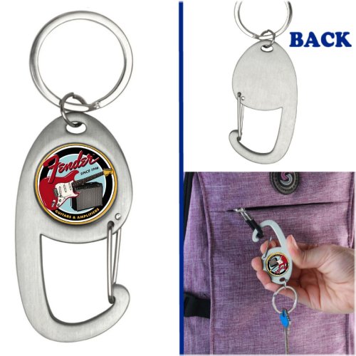 Silver Strings Carabiner Keychain