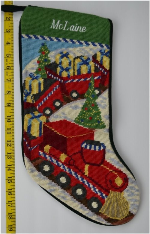 Festive Needlepoint Monogrammed Stocking