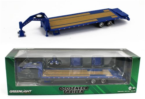 GreenLight Hitch & Tow Blue Gooseneck 5th Wheel Flatbed Trailer