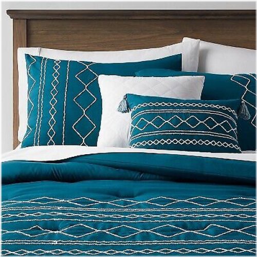 Diamond Teal Bedding Set