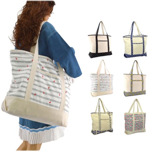 Patterned Canvas Shopper