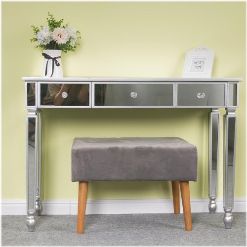 Reflective Elegance 3-Drawer Writing Desk