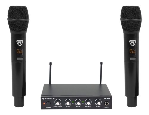 HarmonyWave Wireless Karaoke Mixer with Dual UHF Microphone Channels