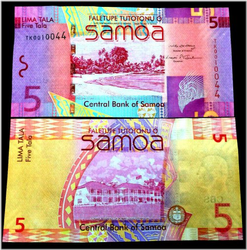 Western Samoa 5 Tala 2012 Banknote