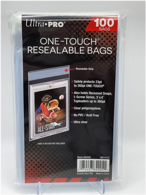 Resealable Card Bags by Ultra Pro - Pack of 100 for Card Holders