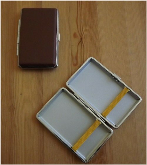 Brown Leather Double-Sided Cigarette Case