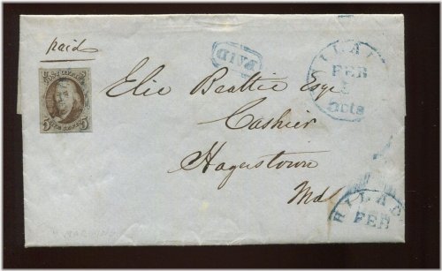 Franklin Imperf Stamp Cover LV2723