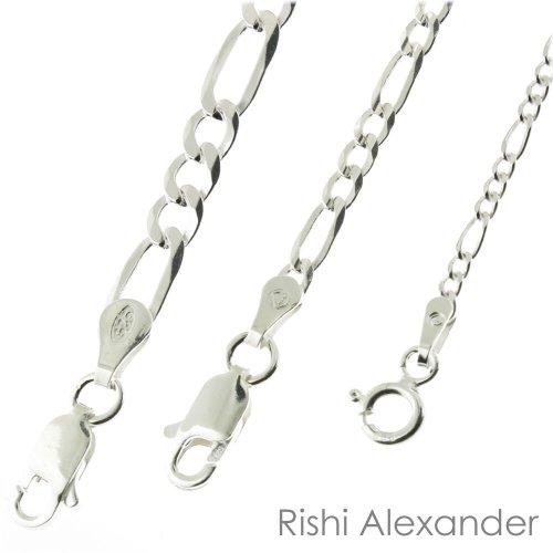 Figaro Link Sterling Silver Anklet - Italian Craftsmanship