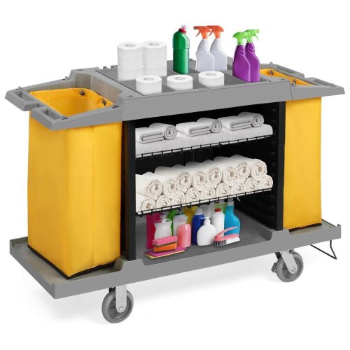 Commercial Gray Housekeeping Cart