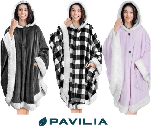 CozyWrap Sherpa Hooded Poncho