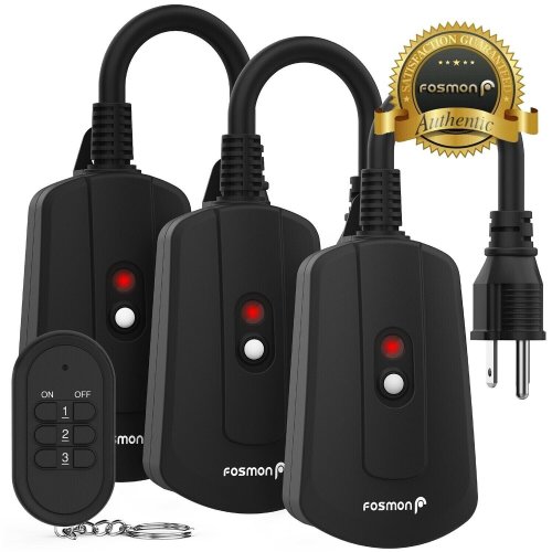 Wireless Control Power Kit with 3 Outlets and Remote Control by Fosmon