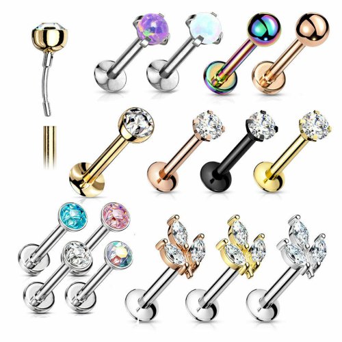 CZ Sparkle Push Pin Earrings in Various Sizes