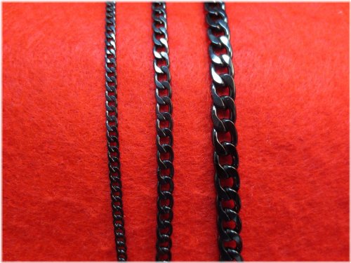 Black Plated Cuban Curb Link Chain Necklace