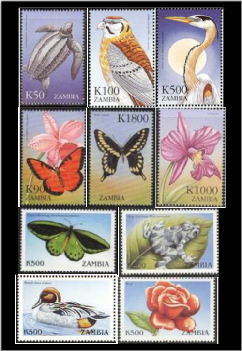 Zambian Wildlife and Flora Stamp Set