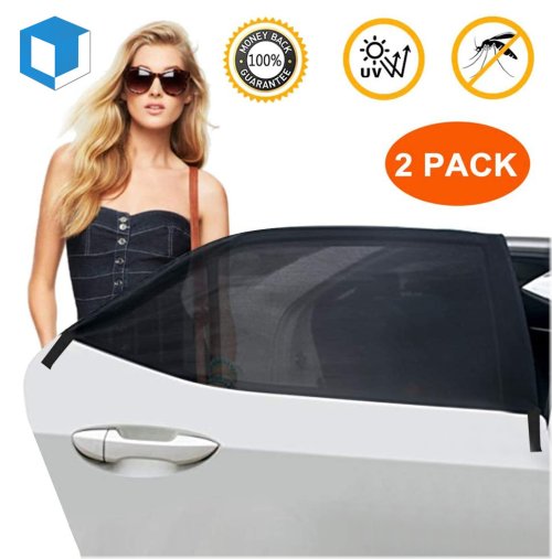 Car Window Screen Mesh Cover Privacy Mosquito Bugs Net Sun UV Protection Camping