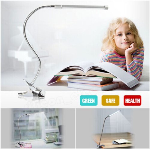 Clip-On USB LED Table Lamp - Flexible and Convenient Reading Light for Study, Bed, Laptop, and Desk