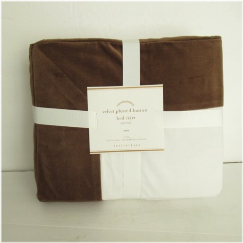 Velvet Pleated Button Bed Skirt