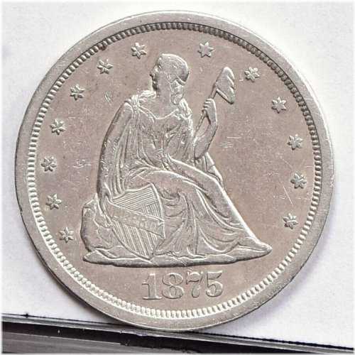 1875-S Ch AU Details Twenty Cent Piece