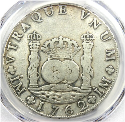 Peruvian Pillar Dollar Silver Coin - 1762, PCGS VF Details