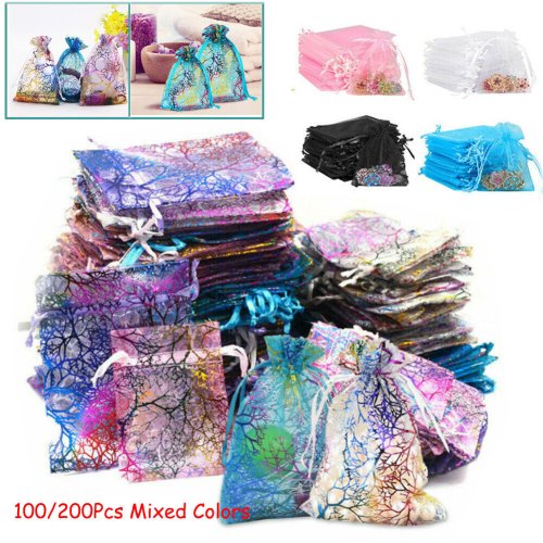 Coralline Organza Party Pouches