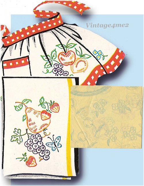 Retro Fruit Embroidery Transfers