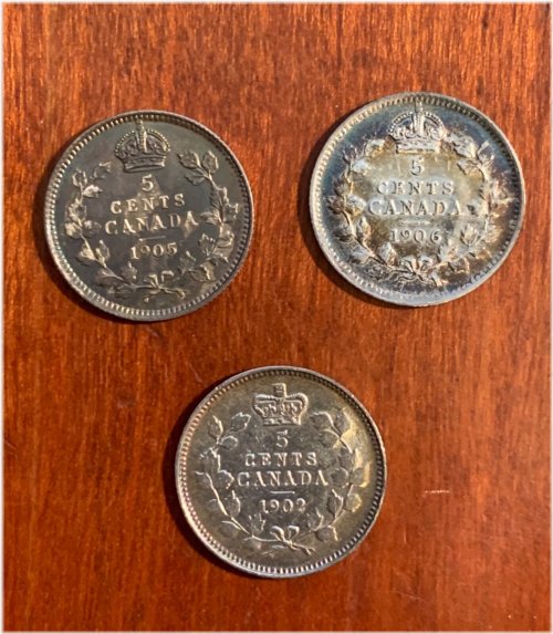 Edwardian Era Canadian Silver Nickels Collection