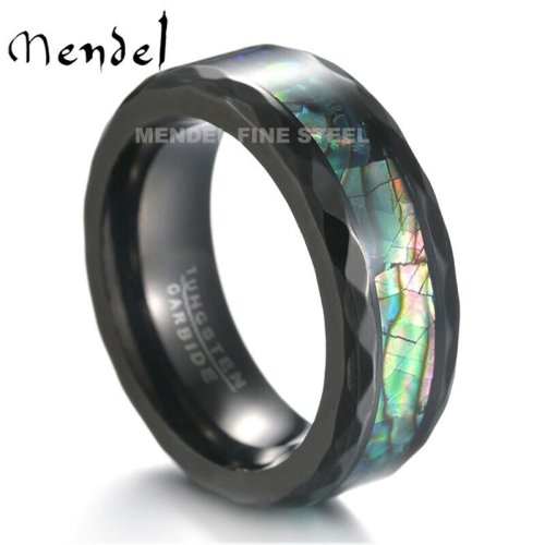 Abalone Seashell Tungsten Ring