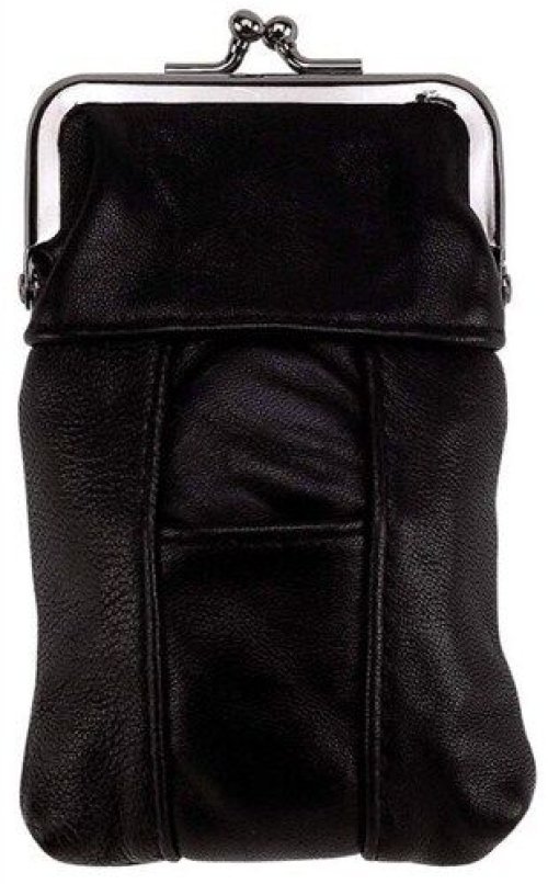 Black Leather Cigarette Holder with Lighter Pouch