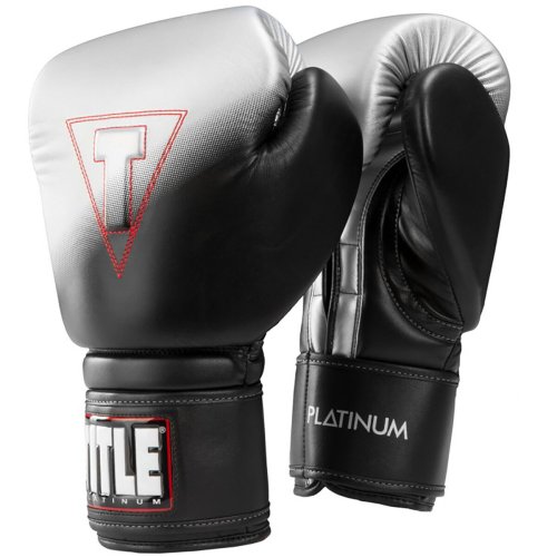 Platinum Power Hook and Loop Boxing Gloves - Black/Silver