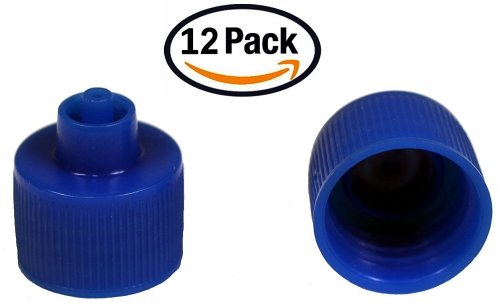 Blue Plastic Bottle Caps, 12 Pack, Compatible with 1, 2, and 4 oz Bottles