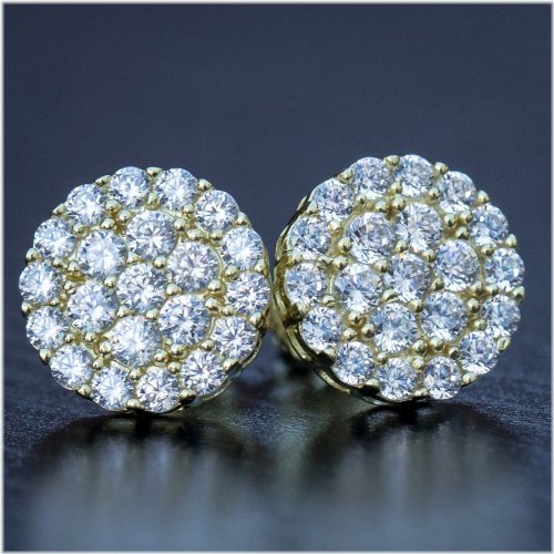 Golden Cluster Stud Earrings