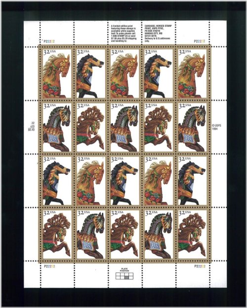 Carousel Horses Stamp Collection