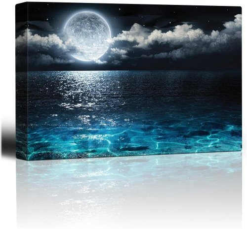 Oceanic Moonlight Canvas Art: A Serene Addition to Your Collection