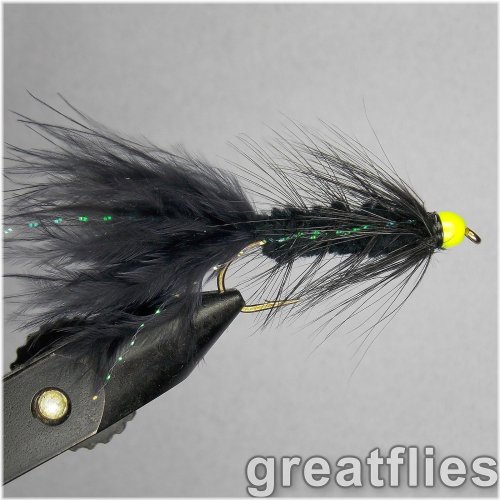 Black Chartreuse Bead Head Woolly Bugger Assortment