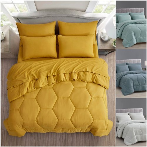 Honeycomb Hexagon Quilted Comforter Set