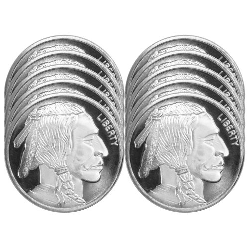 Bison Bullion: 10-Pack of 1 oz .999 Fine Silver Rounds