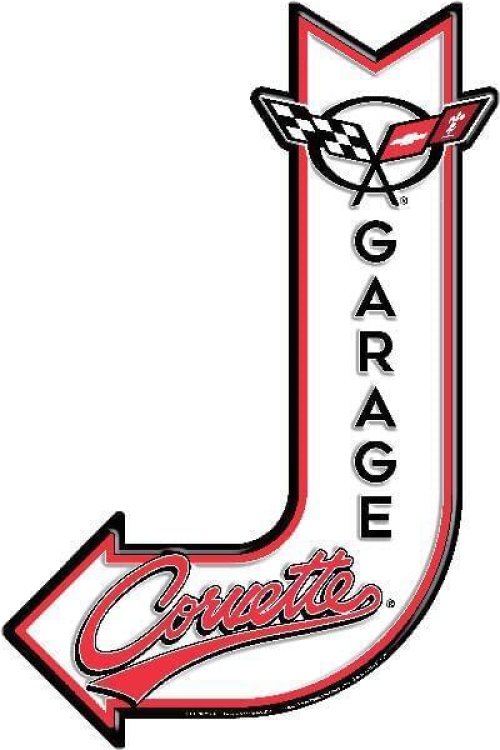 Classic Corvette Emblem Metal Tin Sign