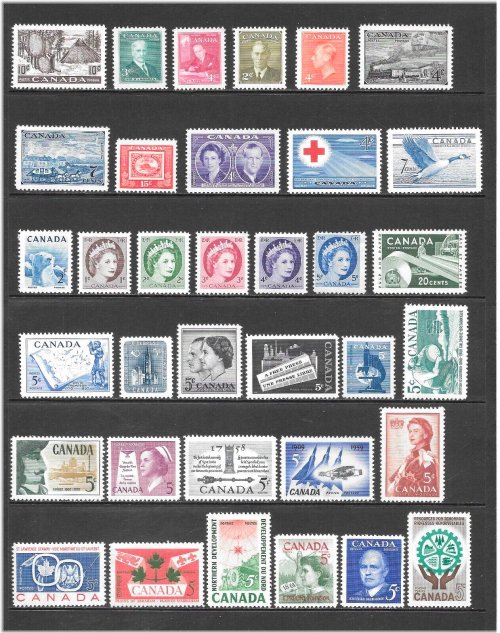 Canadian Stamp Assortment 1950-1961 (A)