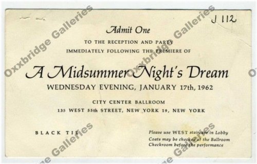 Midsummer Night's Dream 1962 Handbills